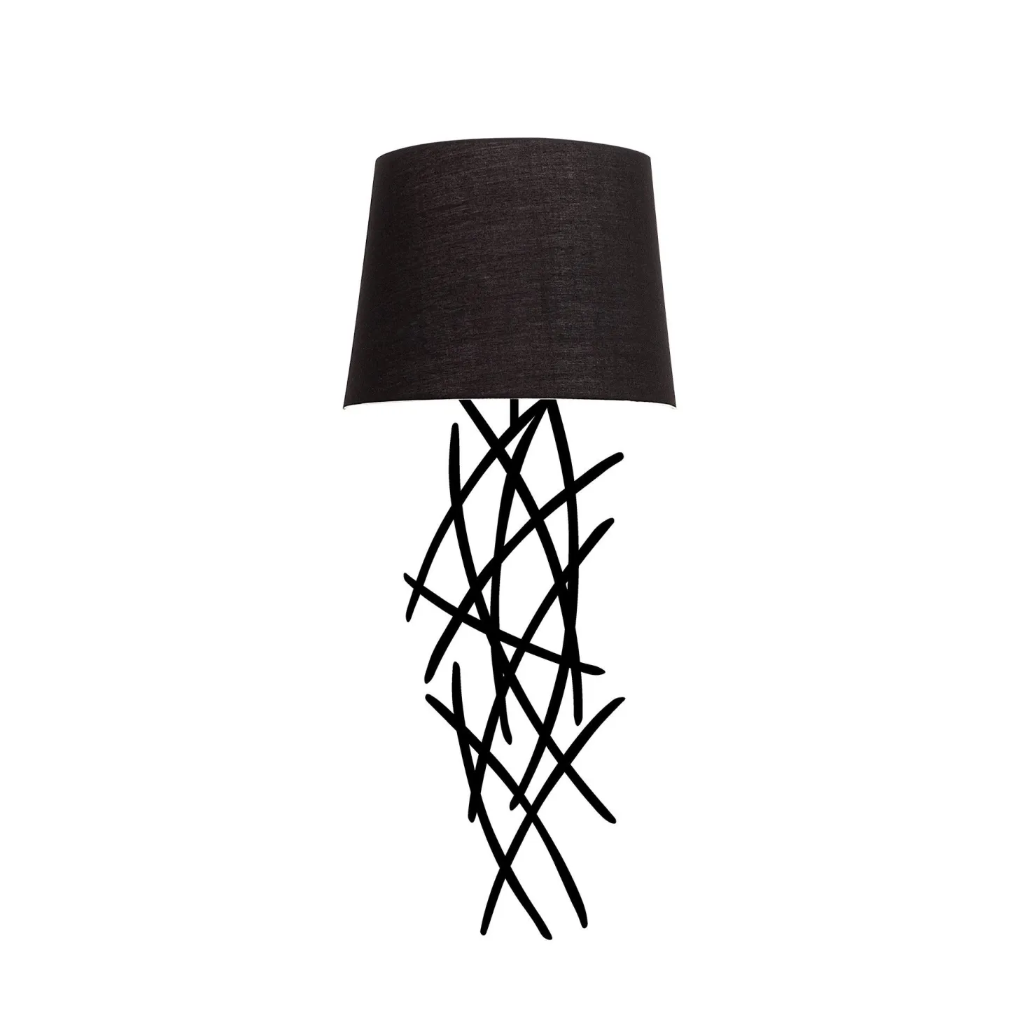 Applique murale brindilles Sarton Tissu et Métal Noir