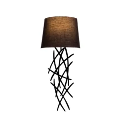 Applique murale brindilles Sarton Tissu et Métal Noir