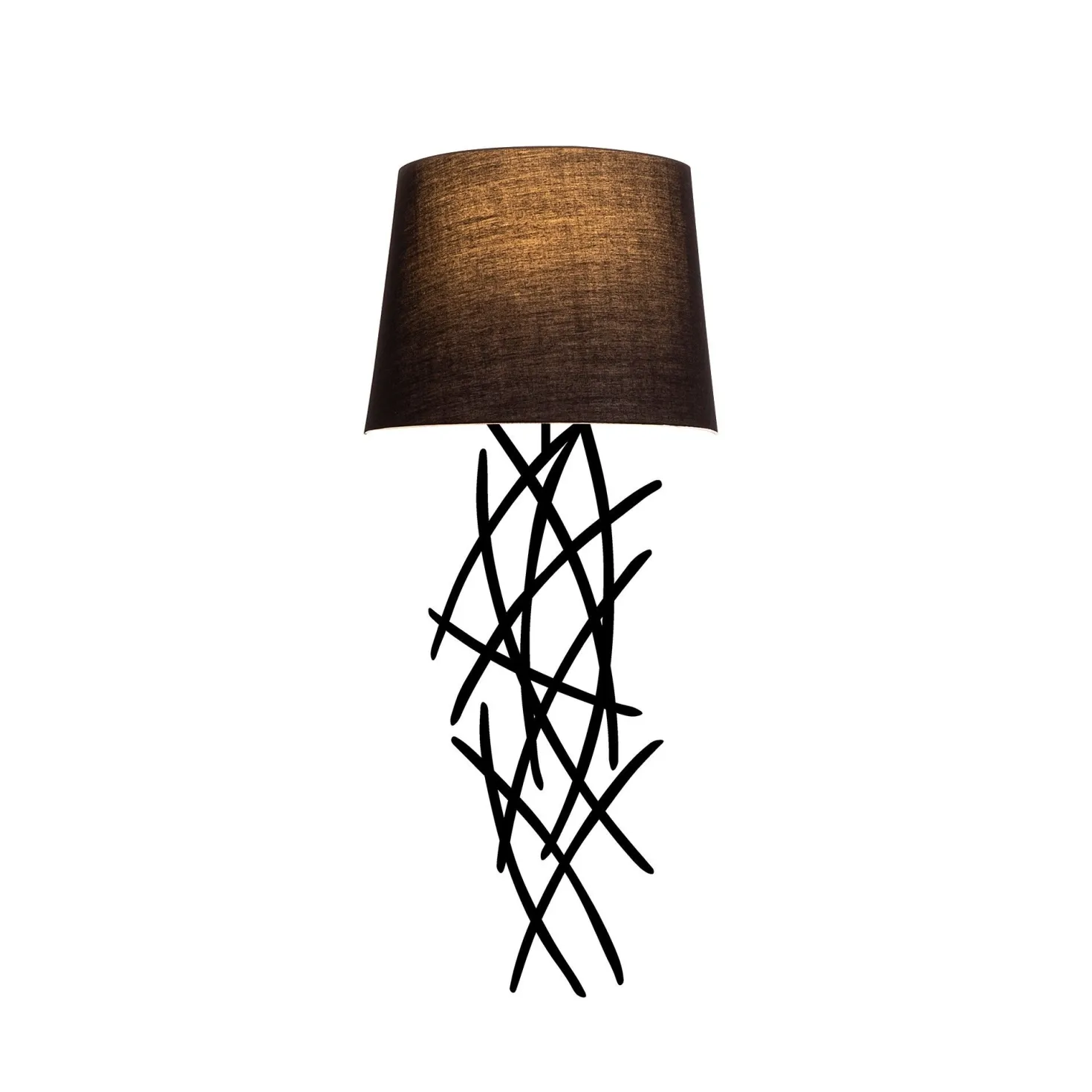 Applique murale brindilles Sarton Tissu et Métal Noir