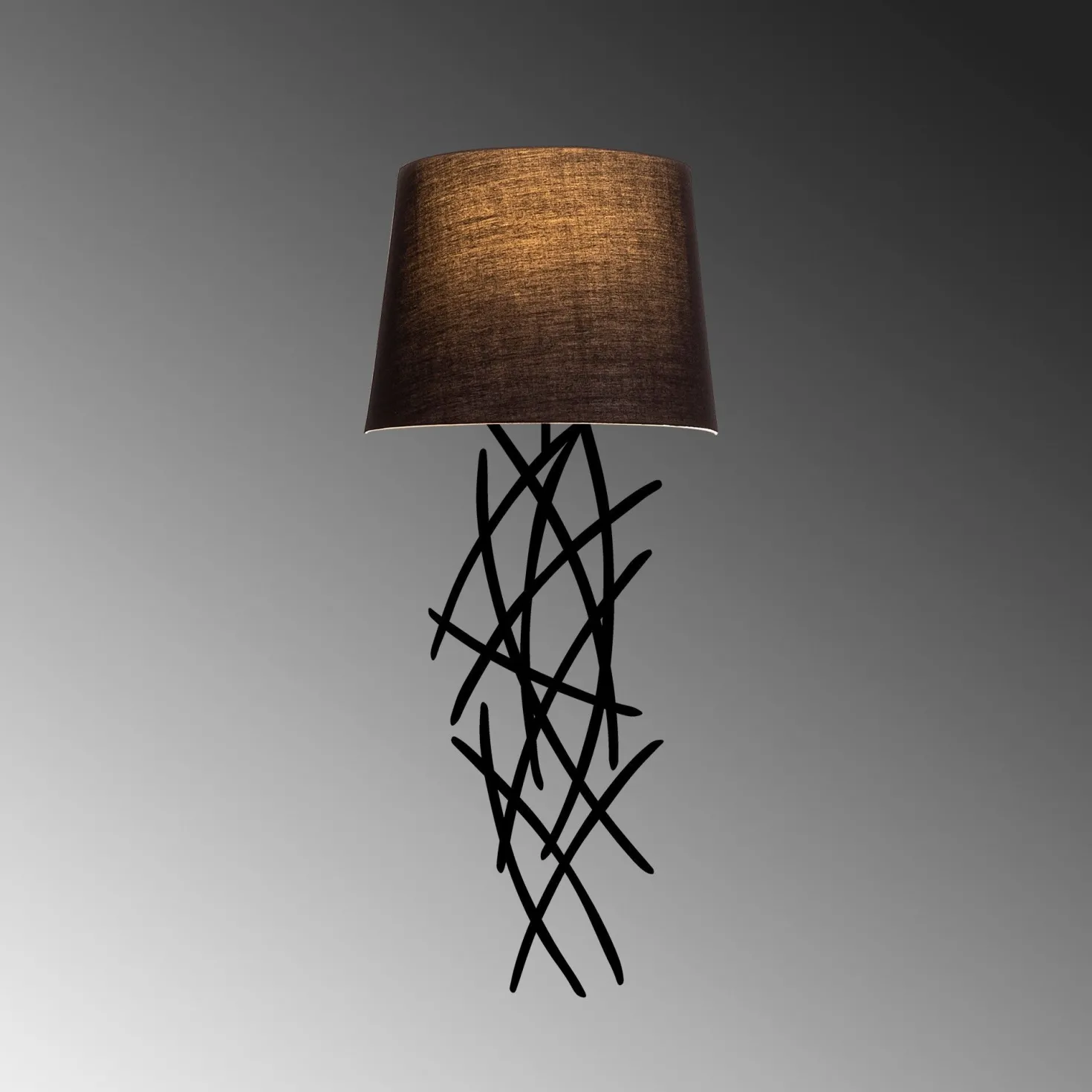 Applique murale brindilles Sarton Tissu et Métal Noir