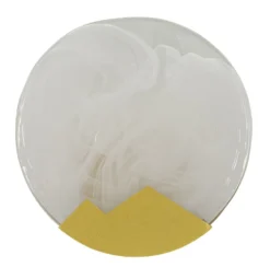Applique murale circulaire Verre opaque et métal doré