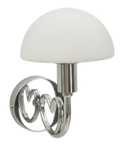 Applique murale Lovy métal argenté abat-jour verre blanc mat