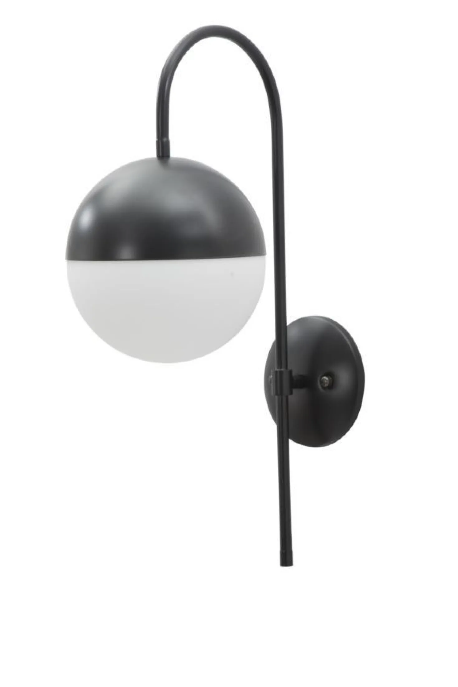 Applique murale sphère en verre Blanc métal Noir