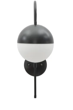 Applique murale sphère en verre Blanc métal Noir