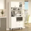 Armoire de cuisine moderne 4 portes et 2 tiroirs Axyl L88xH180cm Blanc
