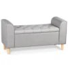 Banc coffre Winnie Tissu Gris clair