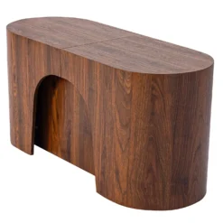 Banc extensible avec rangement rallonges intégré Tammy Bois noisette 92-212cm