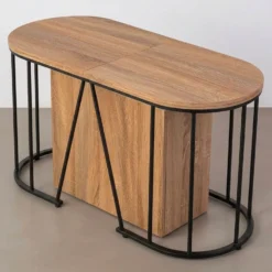 Banc extensible avec rangement rallonges intégré Tambor Bois sonoma 92-212cm