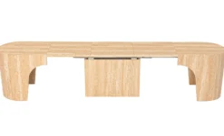 Banc extensible avec rangement rallonges intégré Tammy Effet travertin Beige 92-212cm