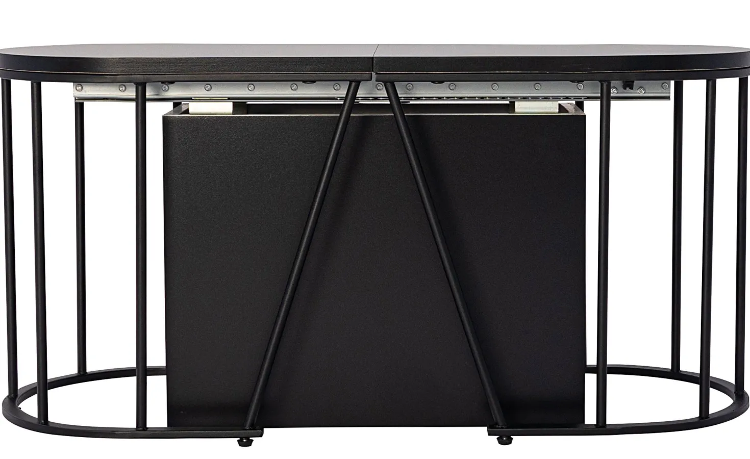 Banc extensible avec rangement rallonges intégré Tambor Noir 92-212cm