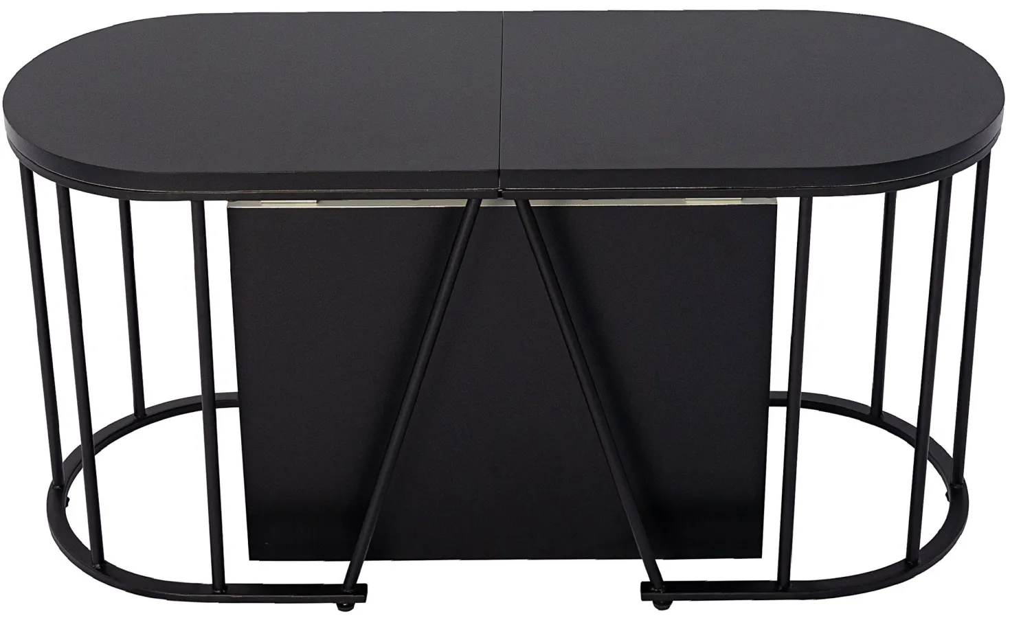 Banc extensible avec rangement rallonges intégré Tambor Noir 92-212cm