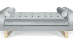 Banquette capitonnée Shell Velours Argent