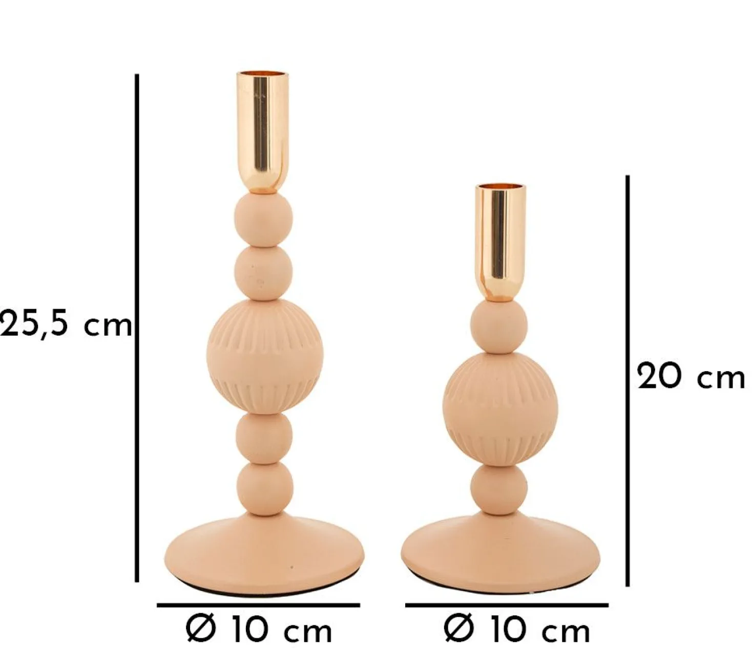 Bougeoir Aster rose ensemble de 2 pièces