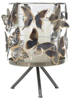 Bougeoir Farfalle Métal multicolore et Verre