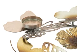 Bougeoir rond en métal multicolore pour 3 bougies