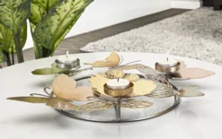 Bougeoir rond en métal multicolore pour 3 bougies