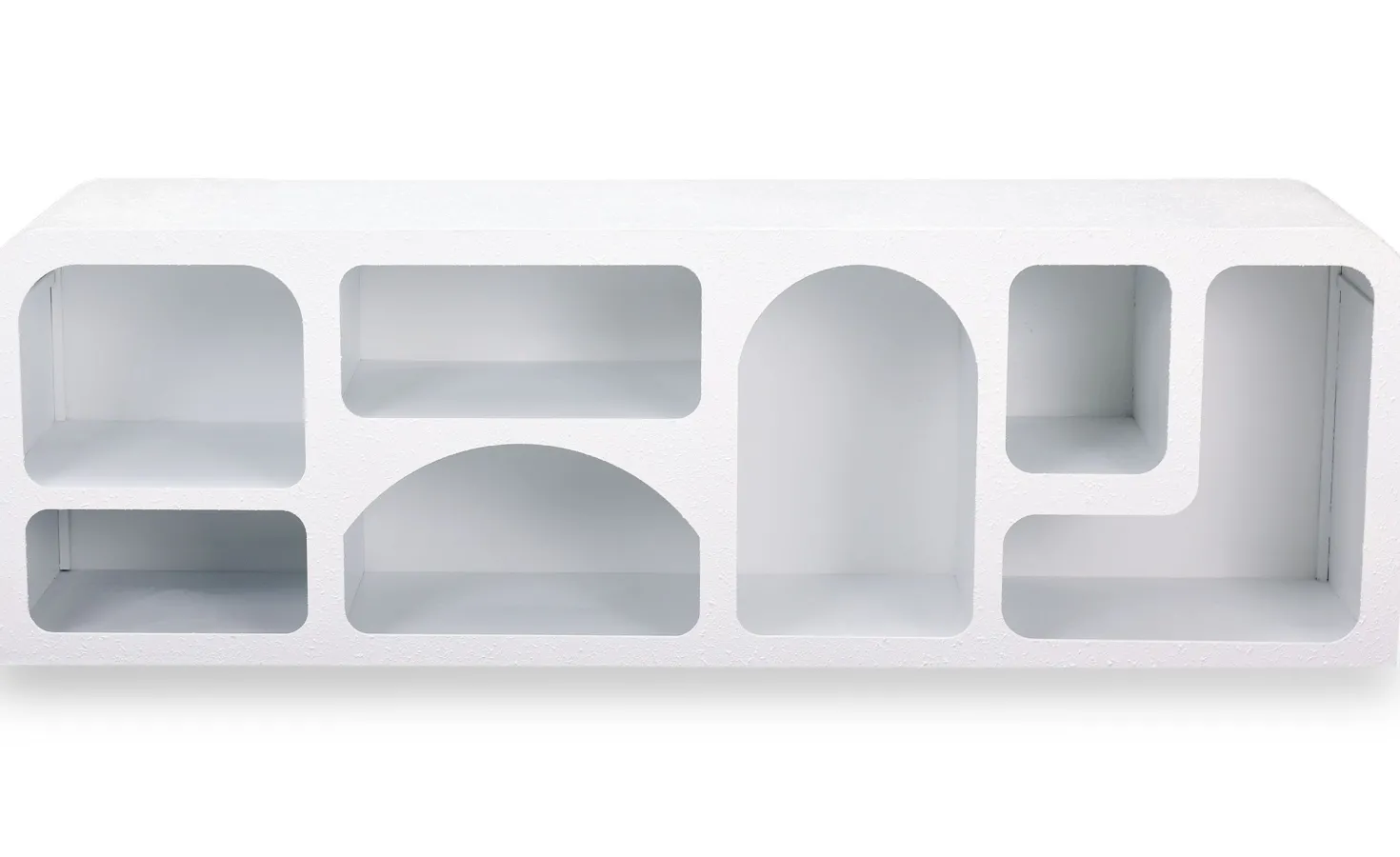 Buffet bas L160cm design arches avec LED intégrées Navalor Blanc