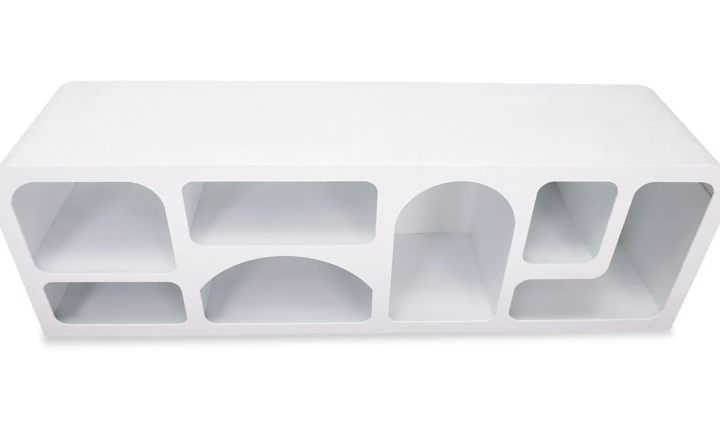 Buffet bas L160cm design arches avec LED intégrées Navalor Blanc