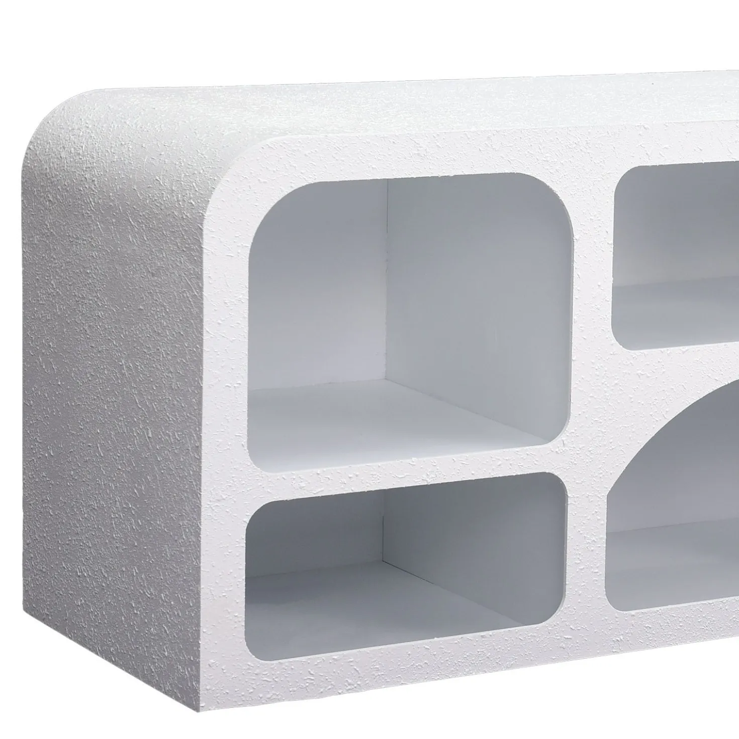 Buffet bas L160cm design arches avec LED intégrées Navalor Blanc