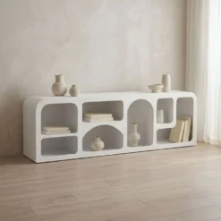 Buffet bas Navalor L160cm design arches style troglodyte Blanc