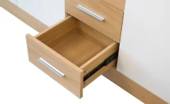 Buffet contemporain L190cm 4 portes er 4 tiroirs Lunata Bois sonoma et Blanc