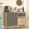 Buffet 2 portes et 2 tiroirs Axyl L120cm Chêne et Anthracite