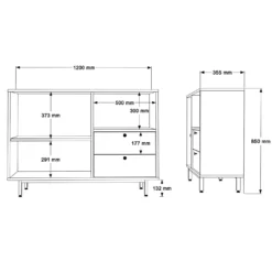Buffet 2 portes et 2 tiroirs Axyl L88cm Blanc