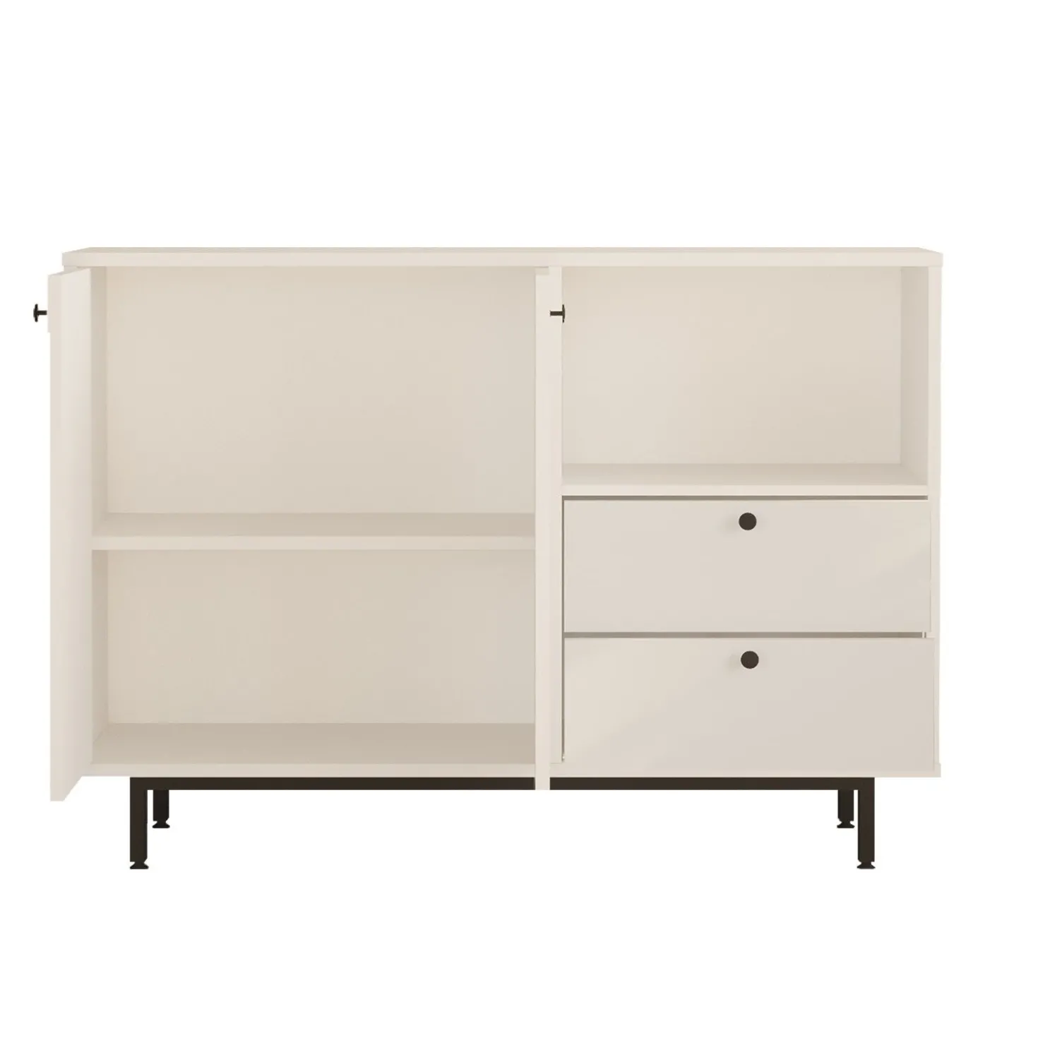 Buffet 2 portes et 2 tiroirs Axyl L88cm Blanc