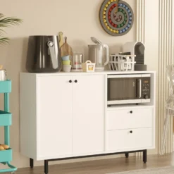 Buffet 2 portes et 2 tiroirs Axyl L88cm Blanc