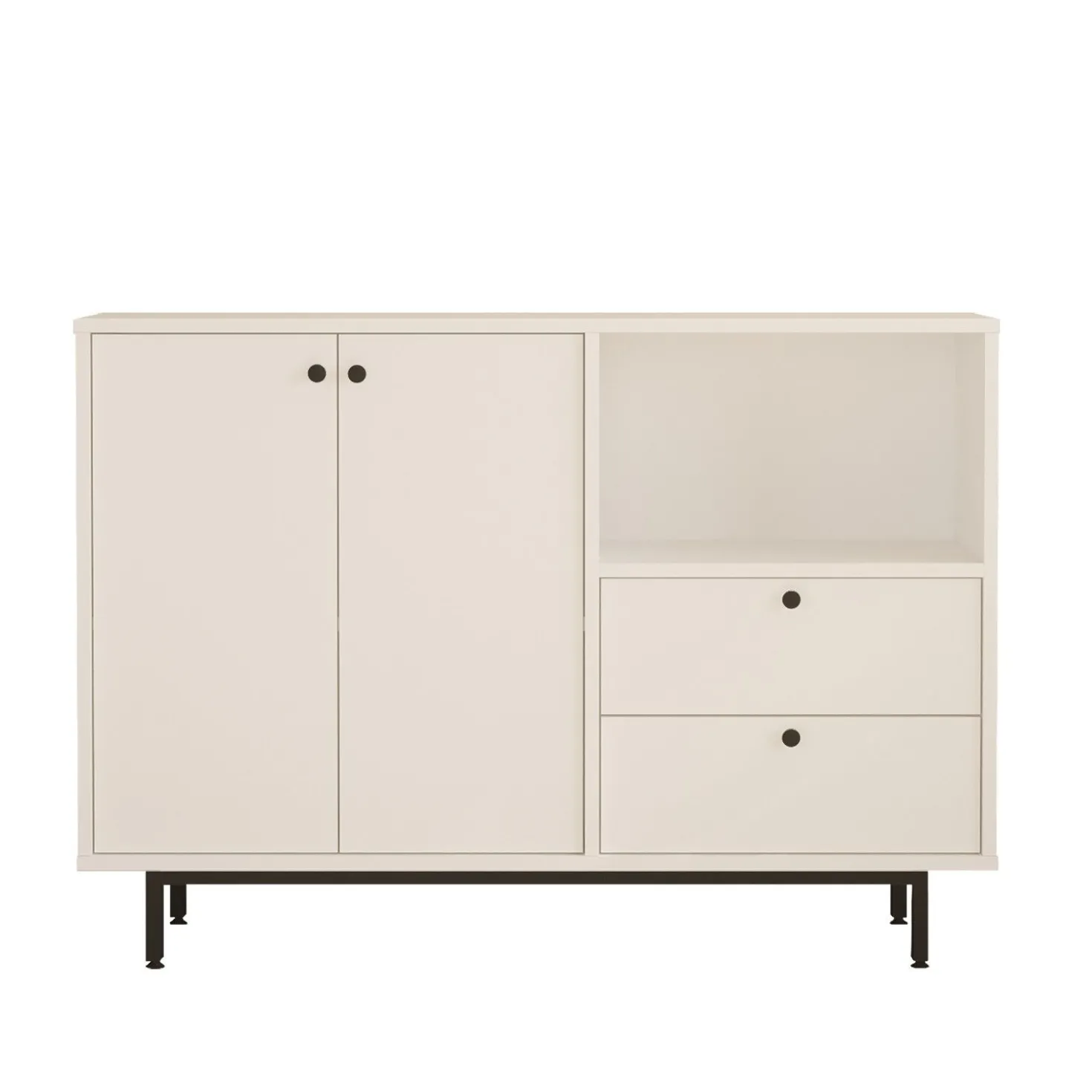Buffet 2 portes et 2 tiroirs Axyl L88cm Blanc