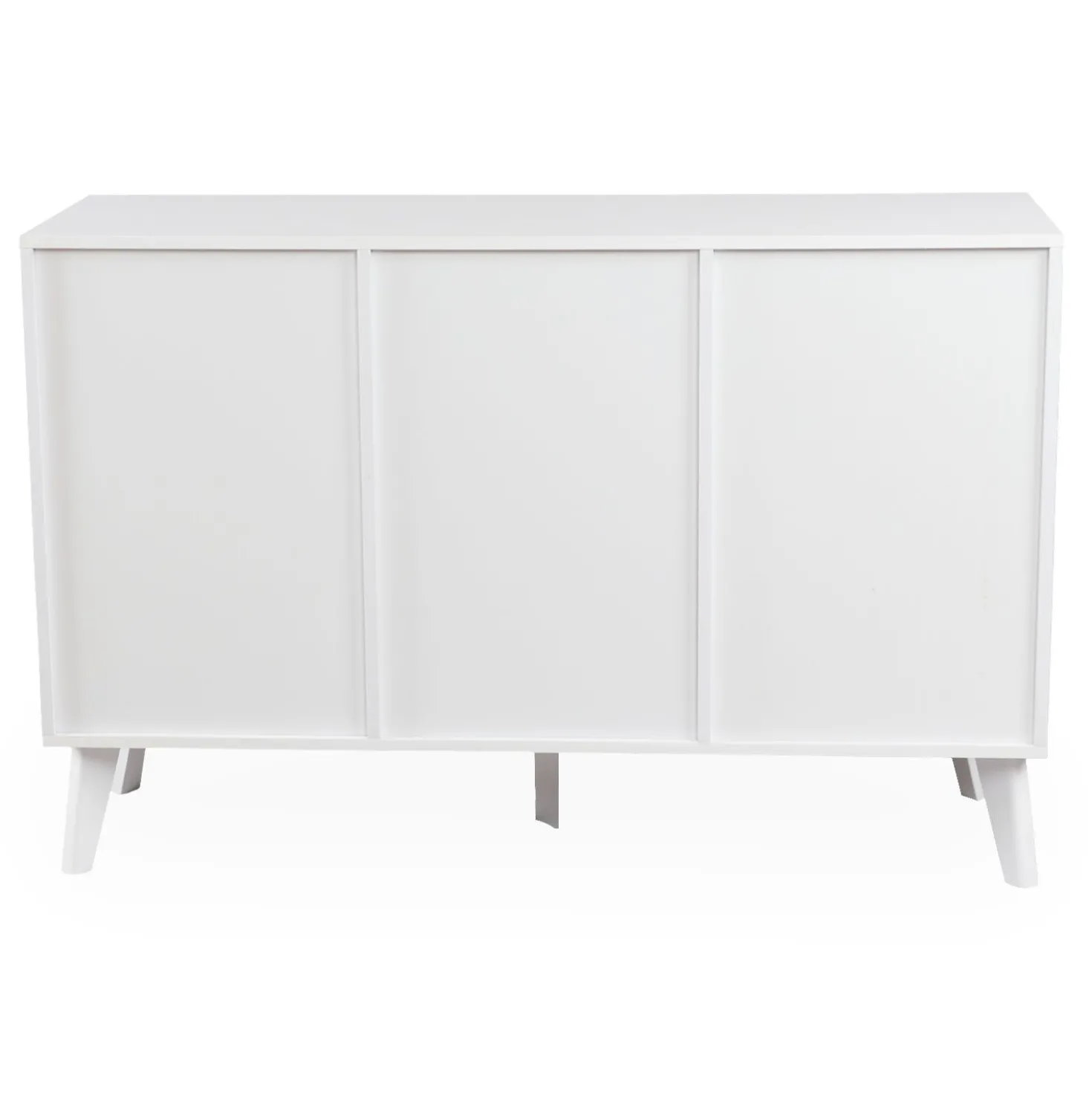 Buffet 3 tiroirs et 2 portes avec cannage Dalgora L120cm Blanc