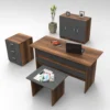 Bureau, armoire, commode et table basse Busymo Chêne foncé et Noir
