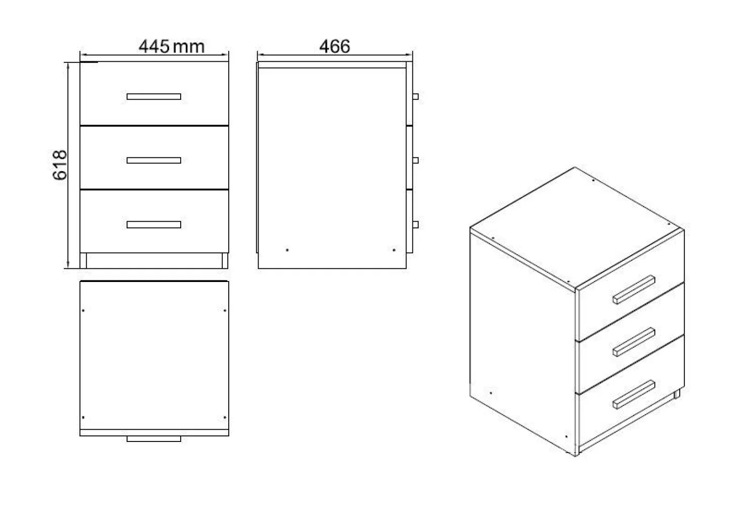 Bureau, armoire, commode et table basse Busymo Chêne foncé et Noir