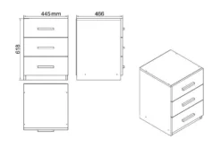 Bureau, armoire, commode et table basse Busymo Chêne clair et Noir