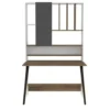 Bureau avec étagère Fekadu L120cm Bois foncé, Blanc et Anthracite