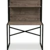 Bureau avec étagère style industriel Buzelin L100xP50cm Chêne