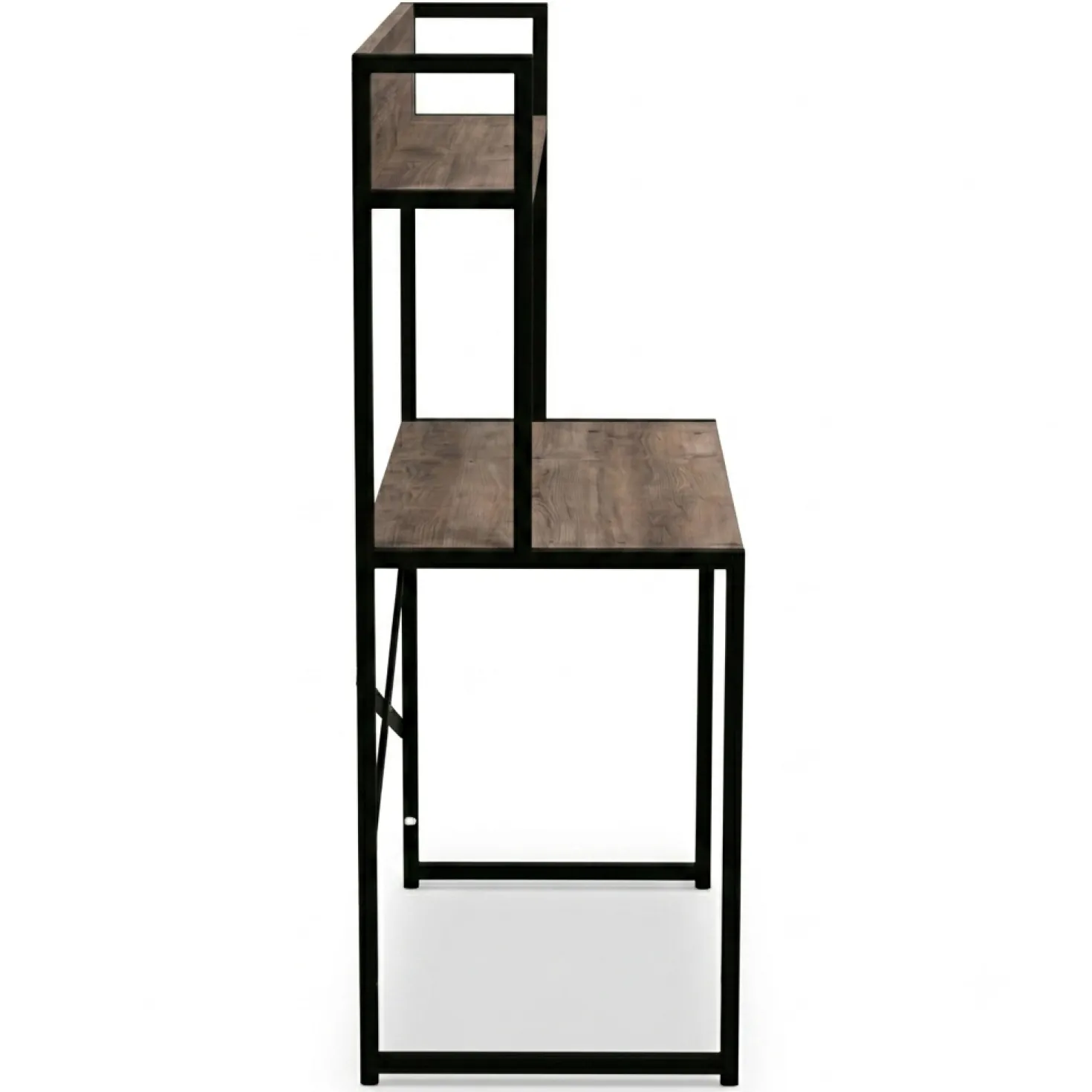 Bureau avec étagère style industriel Buzelin L100xP50cm Chêne