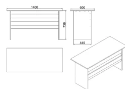 Bureau contemporain Busymo Chêne foncé et Gris