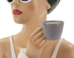Buste Femme Parisienne en céramique Blanc et Noir