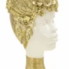 Buste femme polyrésine blanc et ailes dorées
