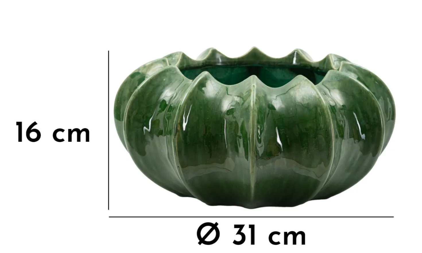Cache-pot forme originale Cactus finition brillante Verde intense