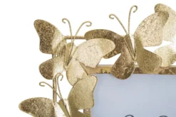 Cadre photo métal doré décor papillons en fer et verre