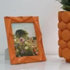 Cadre photo rectangulaire en résine Orange et verre