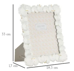 Cadre photo rectangulaire résine blanc et verre