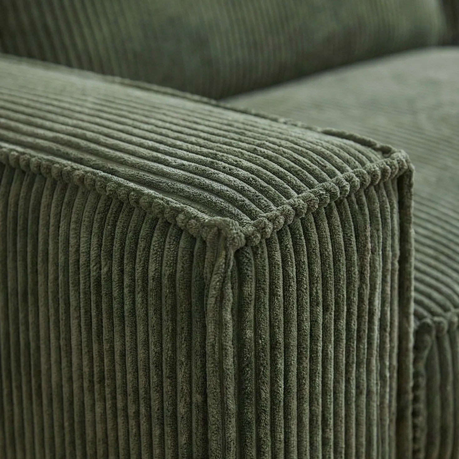 Canapé clic-clac 3 places Roger Velours côtelé Vert