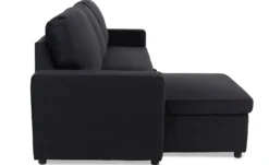 Canapé convertible avec angle réversible Baleares Velours Noir