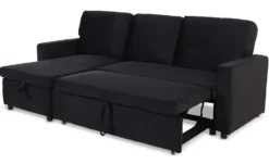 Canapé convertible avec angle réversible Baleares Velours Noir