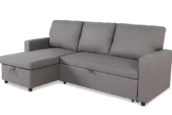Canapé convertible avec angle réversible Baleares Tissu Gris clair