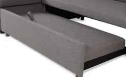 Canapé convertible avec angle réversible Baleares Tissu Gris clair