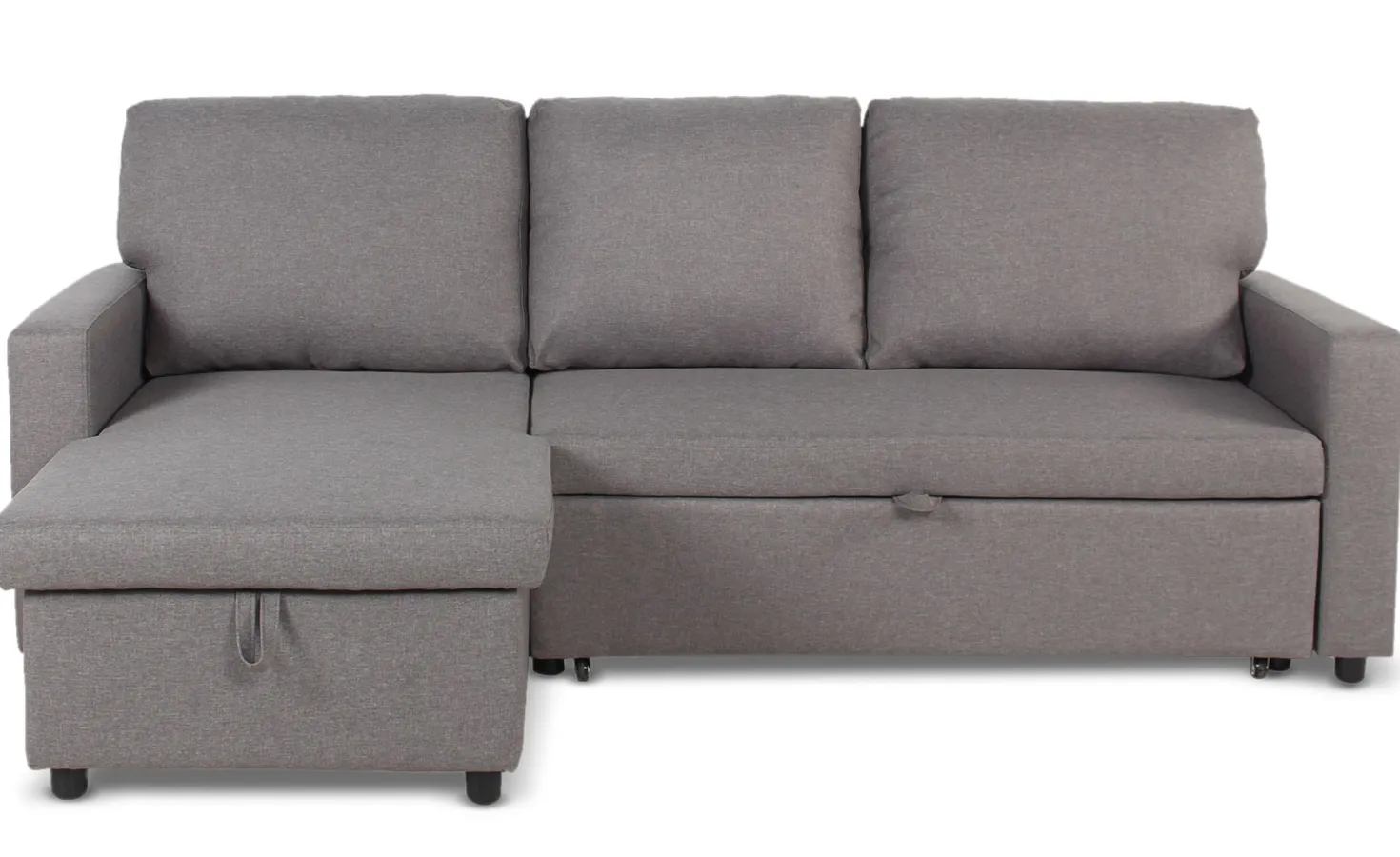 Canapé convertible avec angle réversible Baleares Tissu Gris clair
